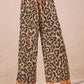 BiBi Leopard Print With Contrast Banded Wide Pants LEOPARD RUST Pants
