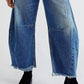 Wide Leg Raw Hem Jeans - DAVERRI FASHIONS