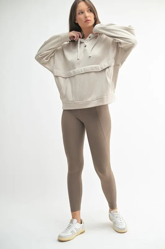 MONO B Drift Burnout Fleece Snap Hoodie | Daverri Fashions