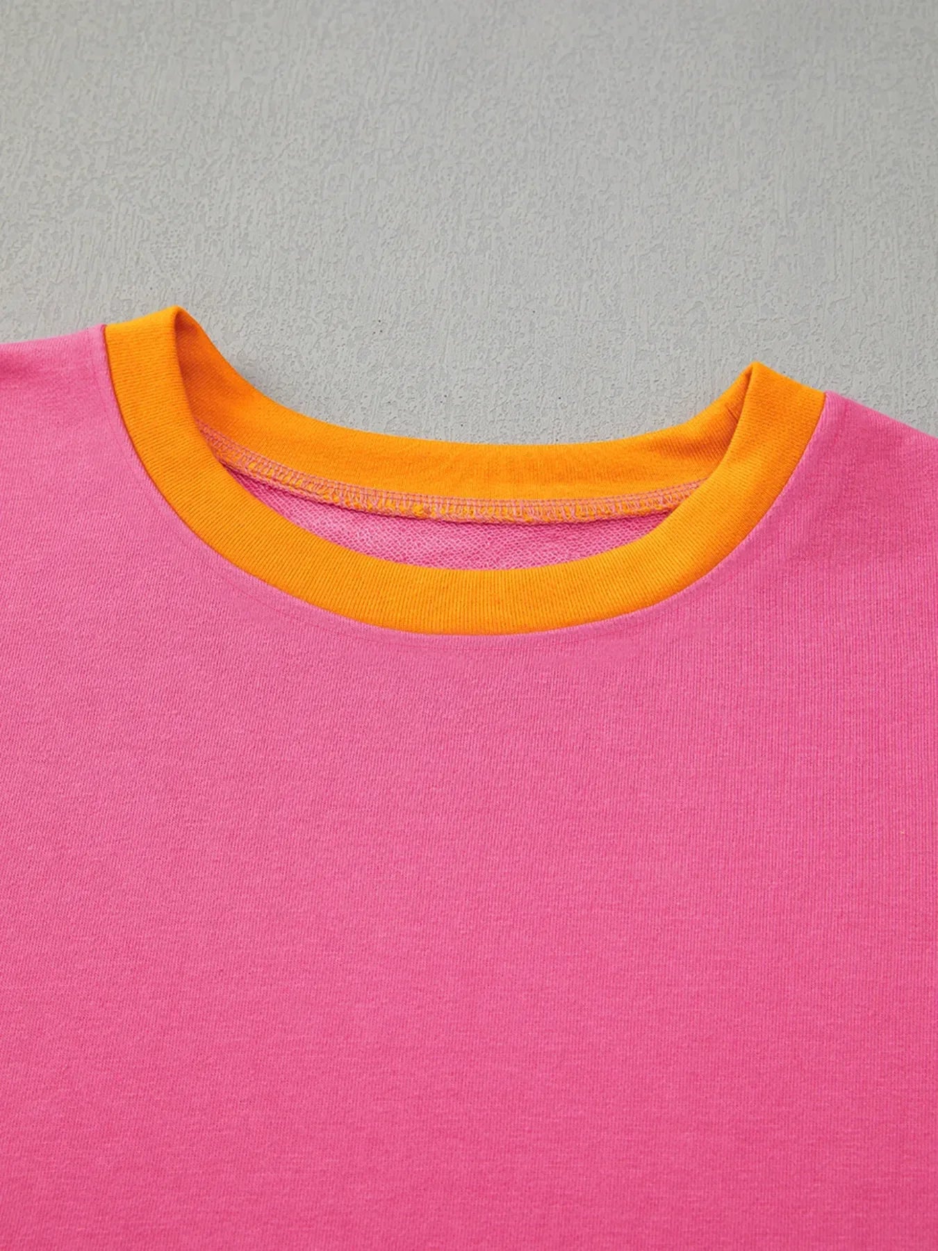 Color Block Round Neck Top and Pants Set - DAVERRI FASHIONS