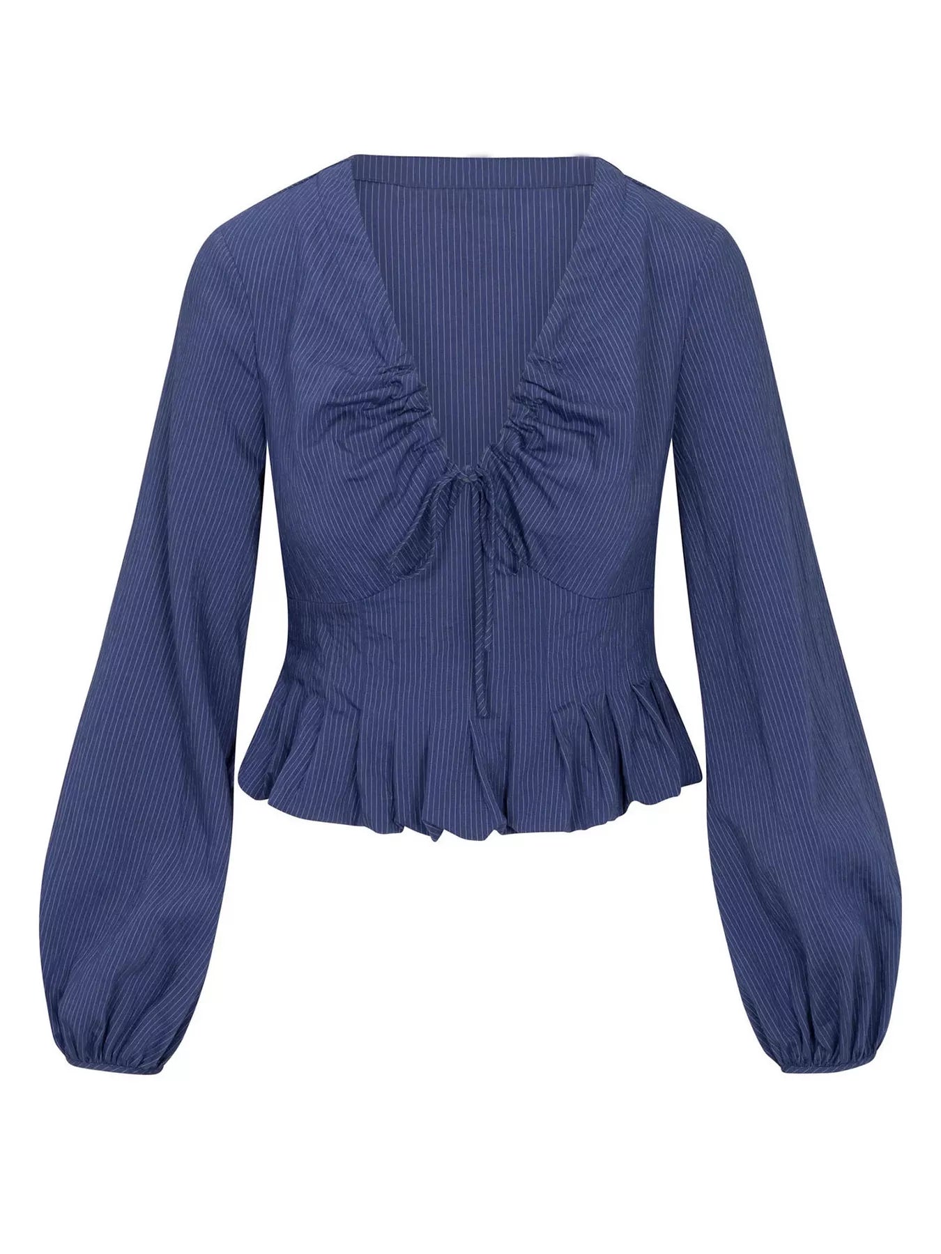 Ruffled Hem Balloon Sleeve Blouse | Blouses Daverri Fashions