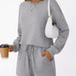 Round Neck Long Sleeve Top and Shorts Set - DAVERRI FASHIONS