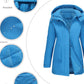 Bright blue Daverri Fashions hooded windproof plus size parka