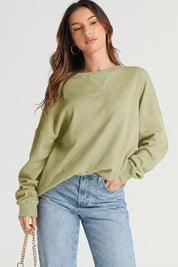 Waffle-Knit Long Sleeve Sweatshirt | Sweatshirts Daverri Fashions