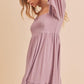 Aemi + Co Ruffled Hem Square Neck Balloon Sleeve Mini Dress Mini Dresses