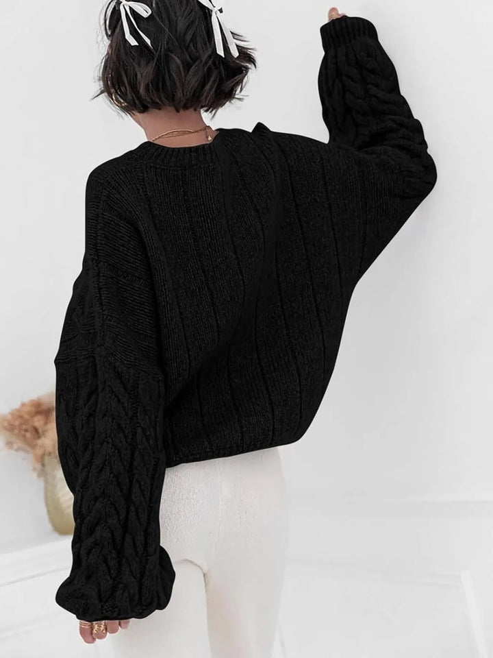 Cable Knit Long Sleeve Sweater | Sweaters Daverri Fashions