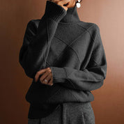 Loose Fit Turtleneck Knit Sweater | Sweaters Daverri Fashions