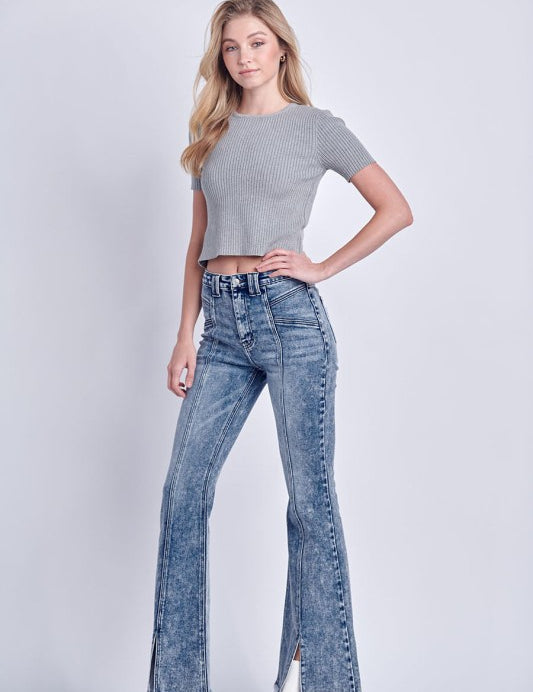 Artemis Vintage High Rise Stretch Flare Jeans | Jeans Daverri Fashions