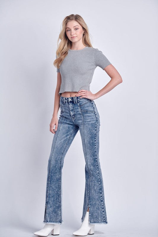 Artemis Vintage High Rise Stretch Flare Jeans | Jeans Daverri Fashions