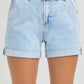 RISEN Full Size High Rise Belted Roll Up Shorts Plus Size LIGHT Shorts