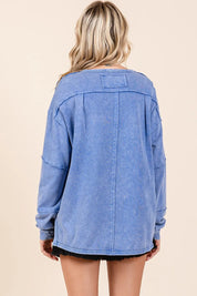 Mittoshop Star Graphic Mineral Wash Long Sleeve Top | Tops Daverri Fashions