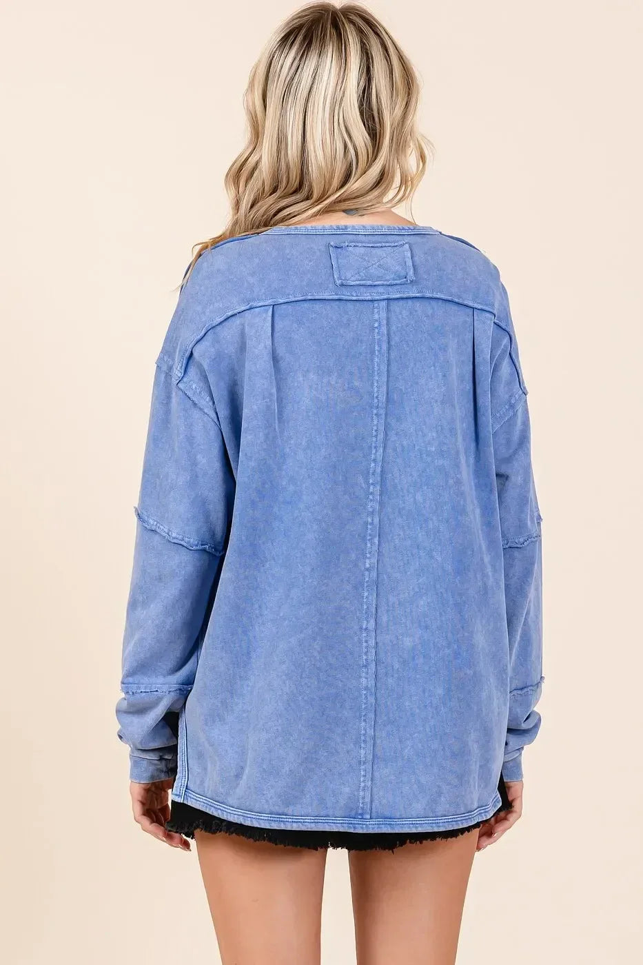 Mittoshop Star Graphic Mineral Wash Long Sleeve Top - DAVERRI FASHIONS