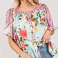 SAGE+FIG Plus Size Floral Mineral Wash French Terry Button Up Shirt
