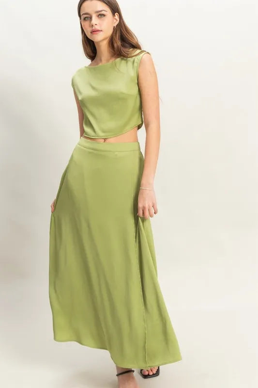 HYFVE Sleeveless Top and Maxi Skirt Set MATCHA Outfit Sets