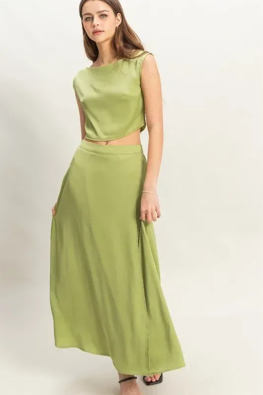 HYFVE Sleeveless Top and Maxi Skirt Set - DAVERRI FASHIONS
