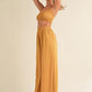 MABLE Smocked Bralette Crop Top and Wide Leg Pants Set Outfit Sets