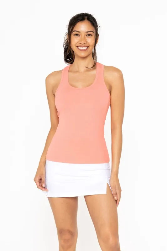 MONO B Slim Fit Scoop Neck Tank WATERMELON