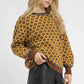 Umgee Abstract Print Crew Neck Sweater - DAVERRI FASHIONS