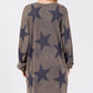 SAGE + FIG Washed Star Print Round Neck Dress - DAVERRI FASHIONS