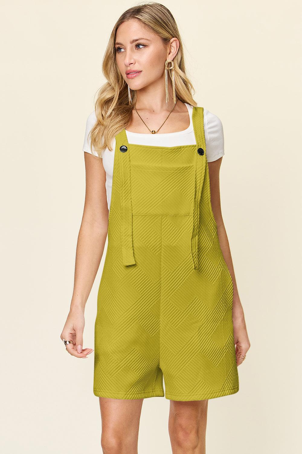 Double Take Full Size Textured Shortalls Shortalls