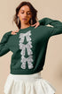 SO ME Sequins Bow Ribbon Embellished Christmas Sweater - DAVERRI FASHIONS