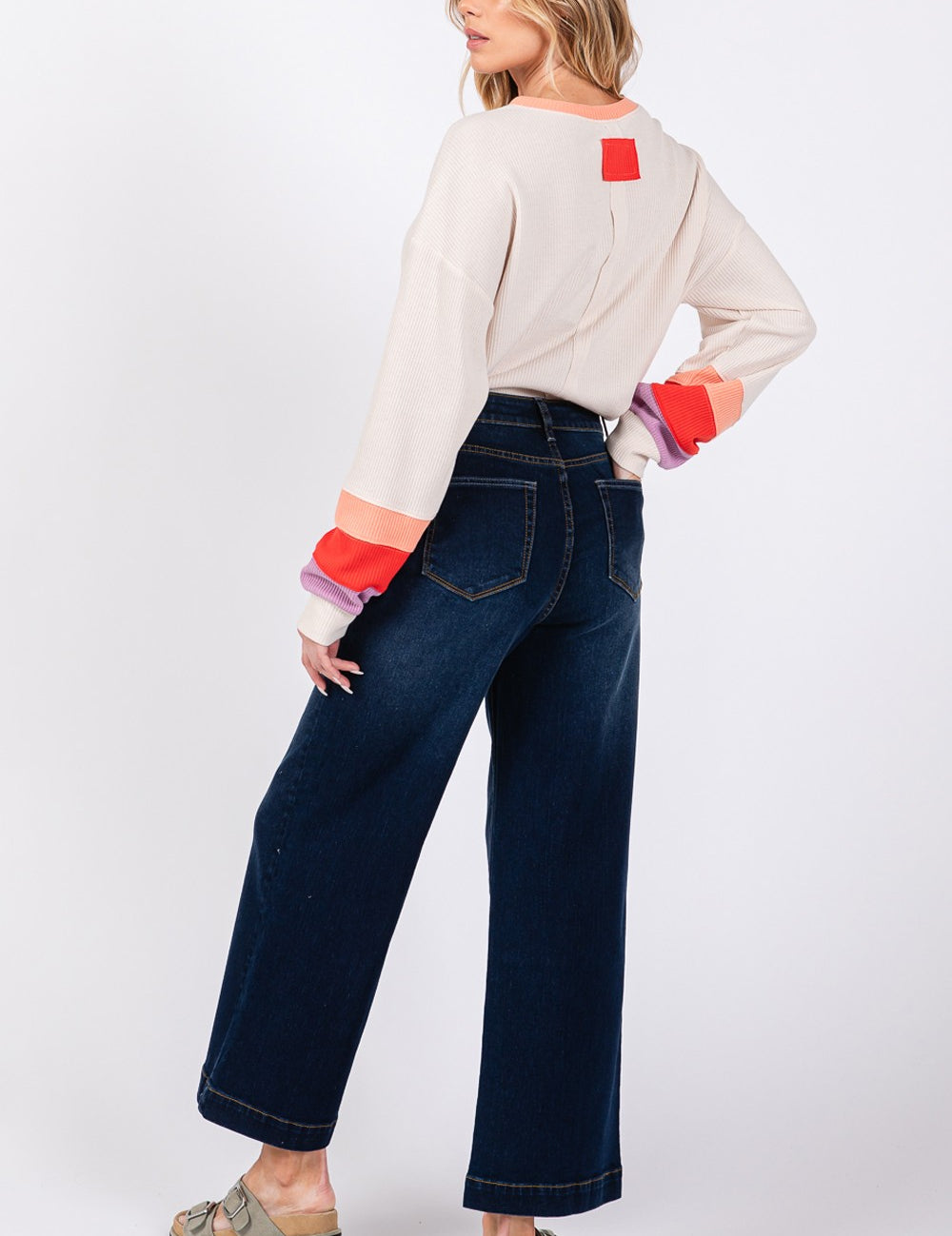 SAGE + FIG High Waist Wide Leg Jeans