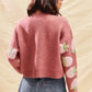 SO ME Strawberry Fruit All Over Button Sweater Cardigan - DAVERRI FASHIONS