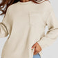 Full Size Texture Round Neck Long Sleeve Sweatshirt - DAVERRI FASHIONS