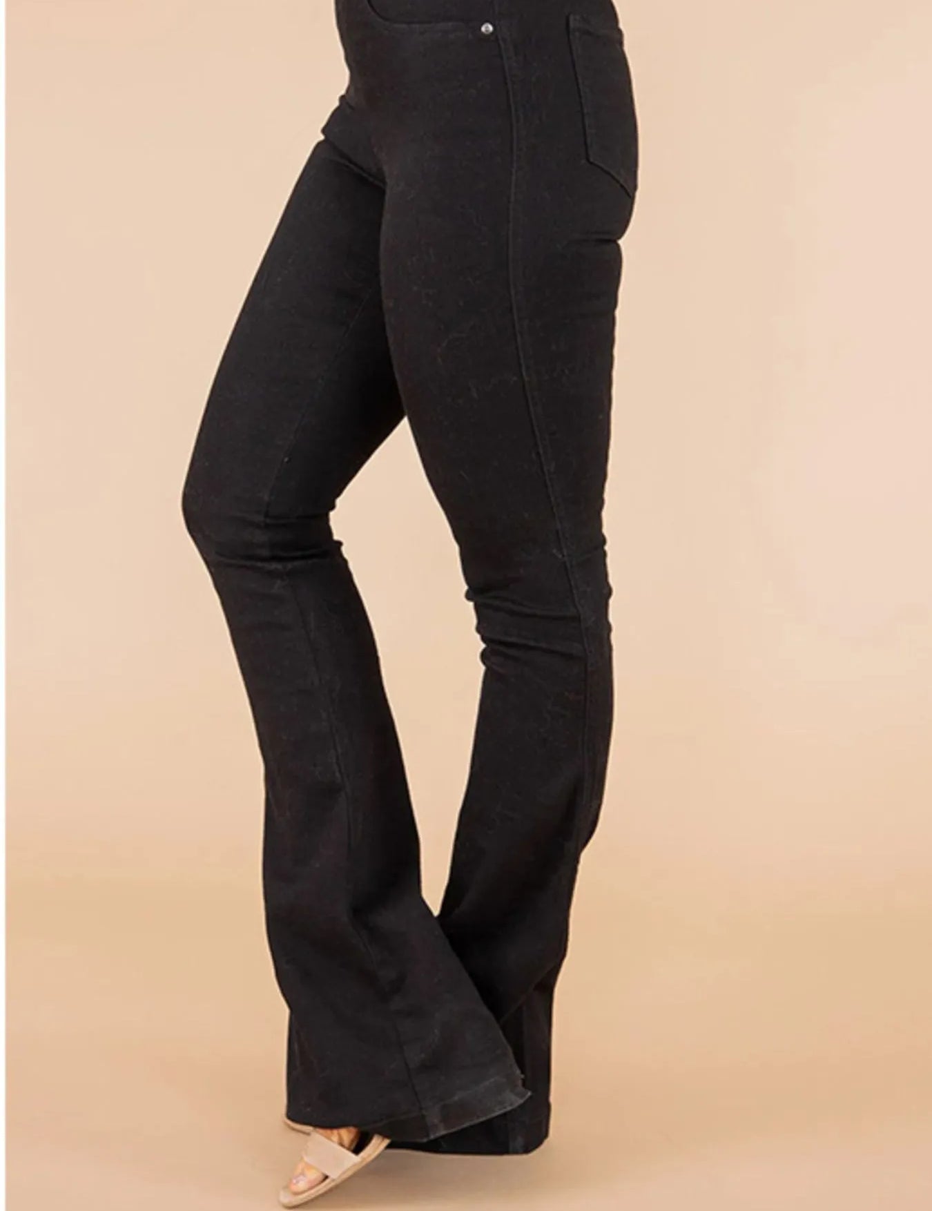 Black Full Size High-Waisted Flare Jeans Plus Size | Jeans Daverri Fashions