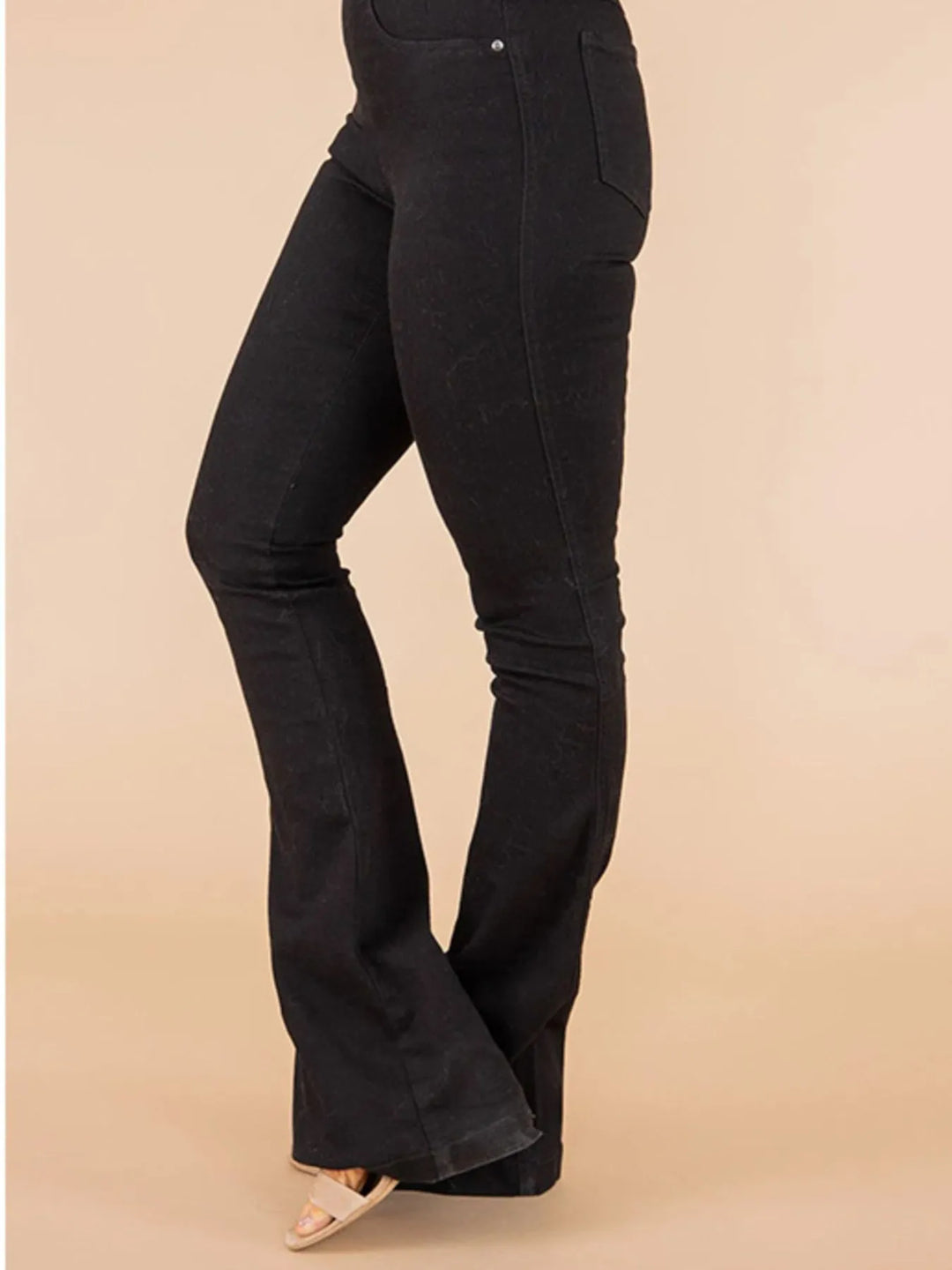 Black Full Size High-Waisted Flare Jeans Plus Size | Jeans Daverri Fashions