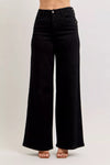 Judy Blue black high-waisted wide-leg denim jeans with sleek silhouette