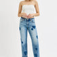 RISEN Full Size Mid Rise Fit-boyfriend Heart Shade Jeans Plus Size Jeans