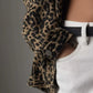 Leopard Button Up Long Sleeve Denim Jacket - DAVERRI FASHIONS