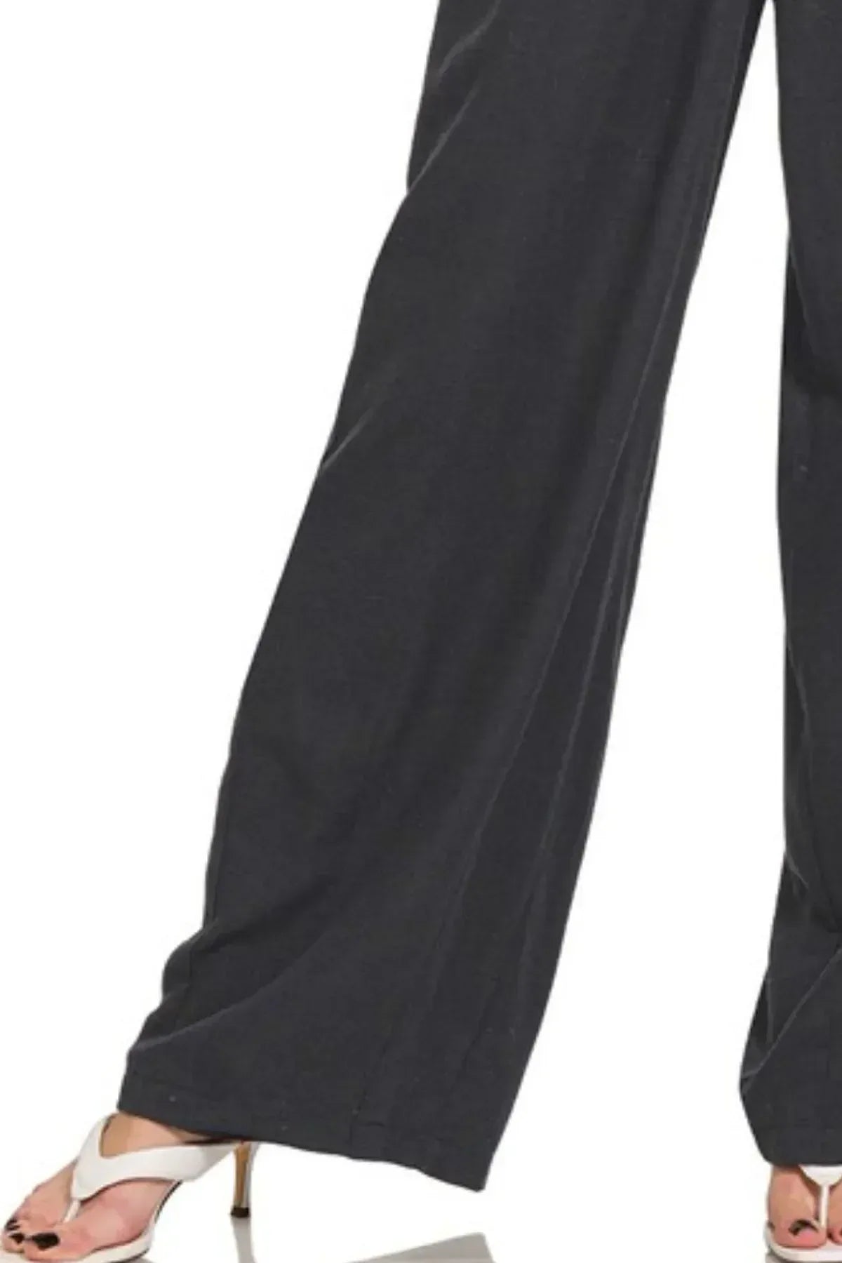 Zenana Linen Drawstring Pants Black - DAVERRI FASHIONS