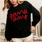 BiBi Game Day Metallic Letter Sweater - DAVERRI FASHIONS