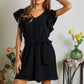 ADORA Ruffle Sleeves Romper with Pockets - DAVERRI FASHIONS