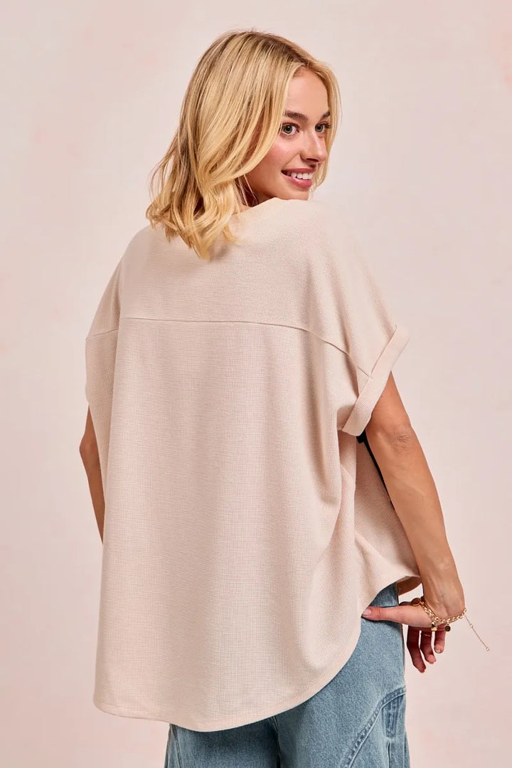 BiBi Game Day Touchdown Letter Patches Waffle Short Top