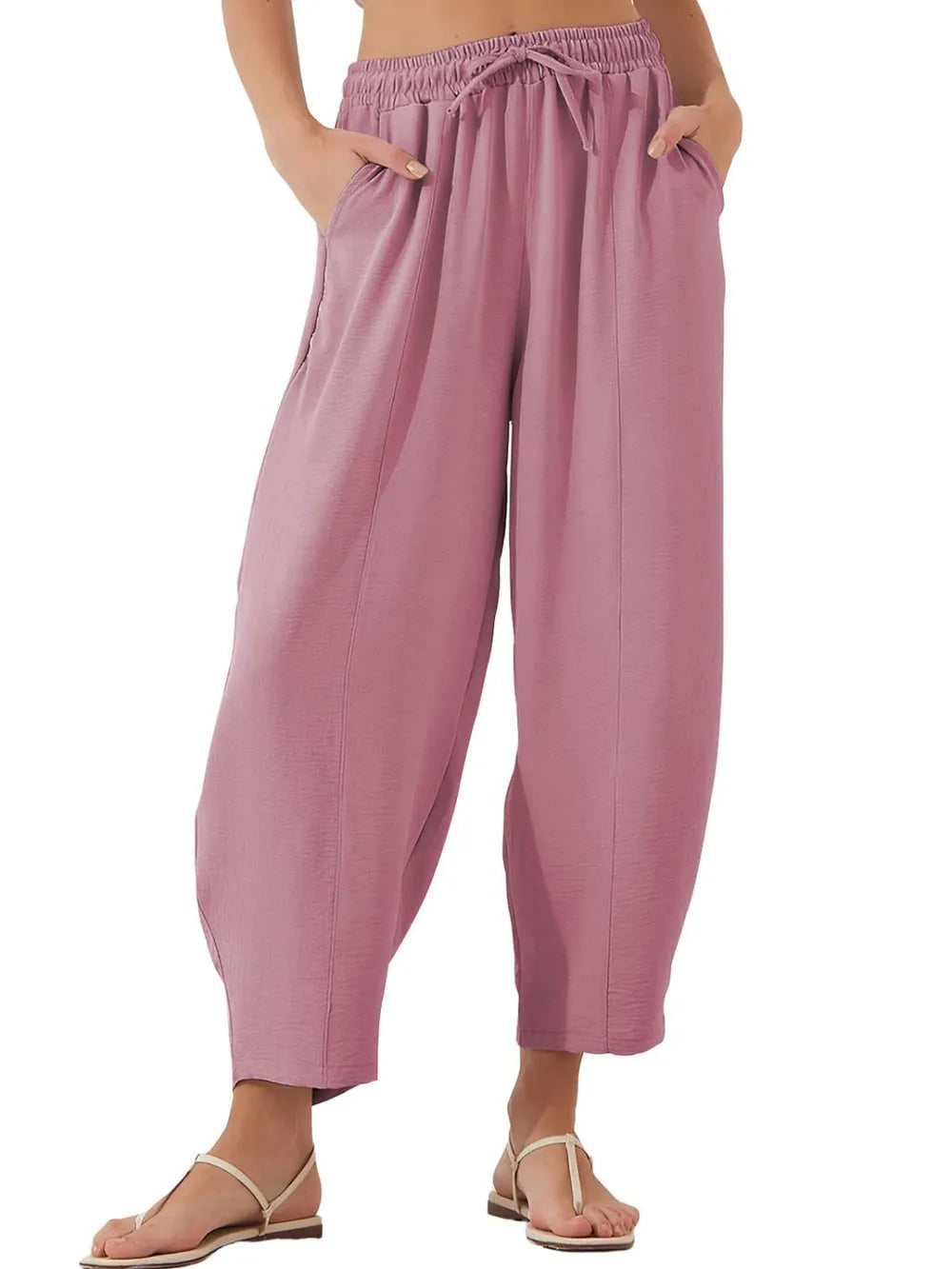 Full Size Drawstring Cropped Jogger Pants Plus Size | Pants Daverri Fashions
