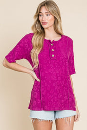 BOMBOM At The Fair Animal Textured Top | Tops Daverri Fashions