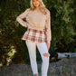 And The Why Full Size Double Layered Plaid Contrast Sweatshirt - DAVERRI FASHIONS