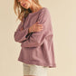 Aemi + Co Frayed Edge Round Neck Sweatshirt Sweatshirts
