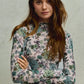 SO ME Floral Print Mesh Knit Long Sleeves Top - DAVERRI FASHIONS