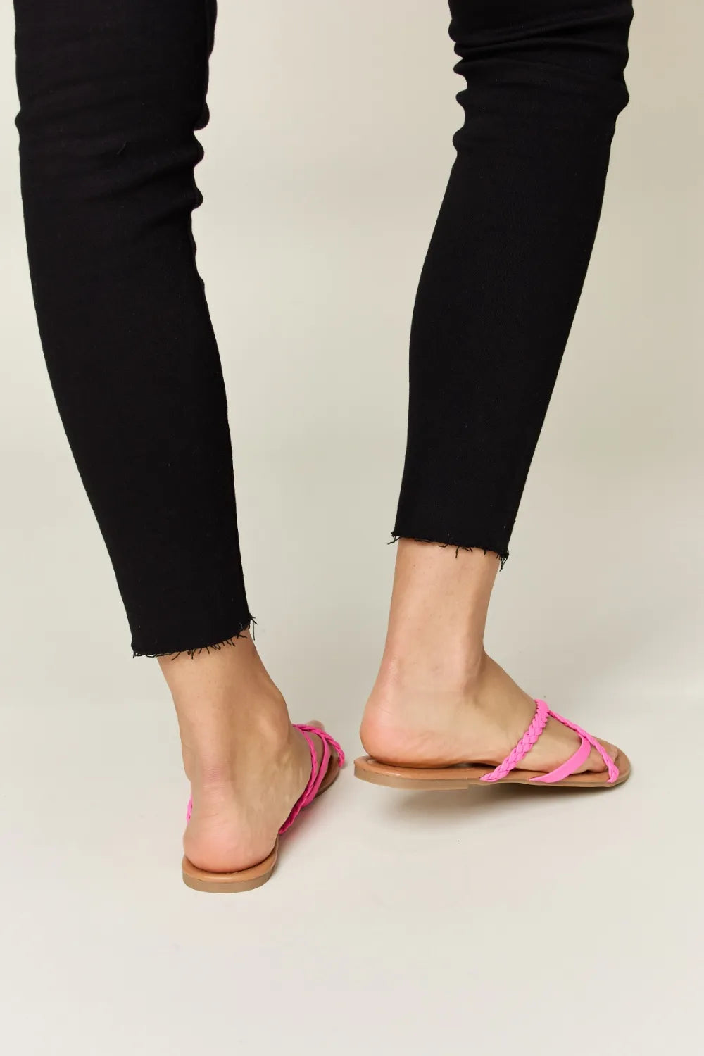 WILD DIVA Crisscross PU Leather Open Toe Sandals Sandals