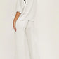 Daverri Fashions Contrast Trim Round Neck Top and Pants Set - DAVERRI FASHIONS