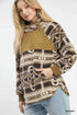 Umgee Aztec Print Sherpa Pullover - DAVERRI FASHIONS