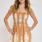 Umgee Full Size Smocked Printed Wide Leg Jumpsuit Plus Size Jumpsuits