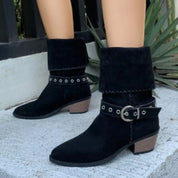 Point Toe Block Heels Boots | Boots Daverri Fashions