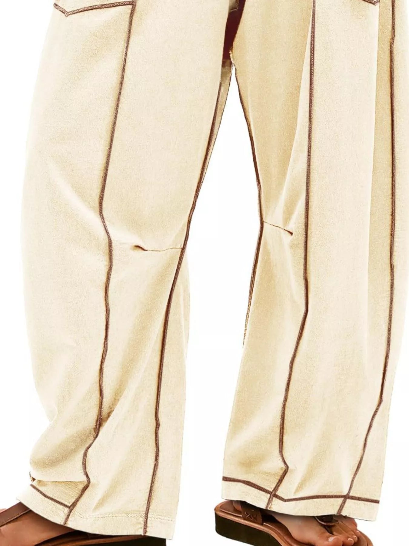 Drawstring Wide Leg Elastic Waist Pants | Pants Daverri Fashions