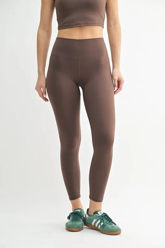MONO B Venice Cloud Light Contour High-Waisted Leggings RICH SOIL
