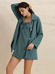 Tie Shoulder Mini Dress and Long Sleeve Top Set | Daverri Fashions